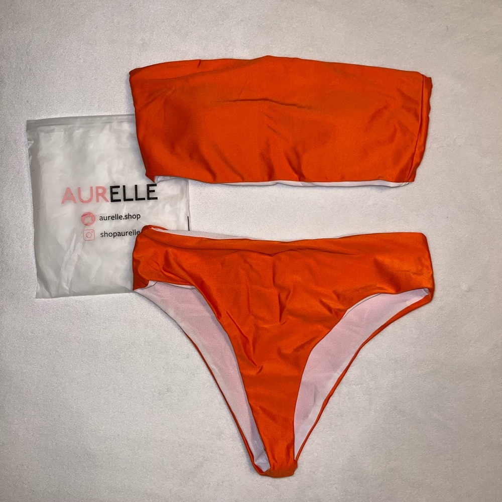 Orange Aurelle Bandeau Bikini